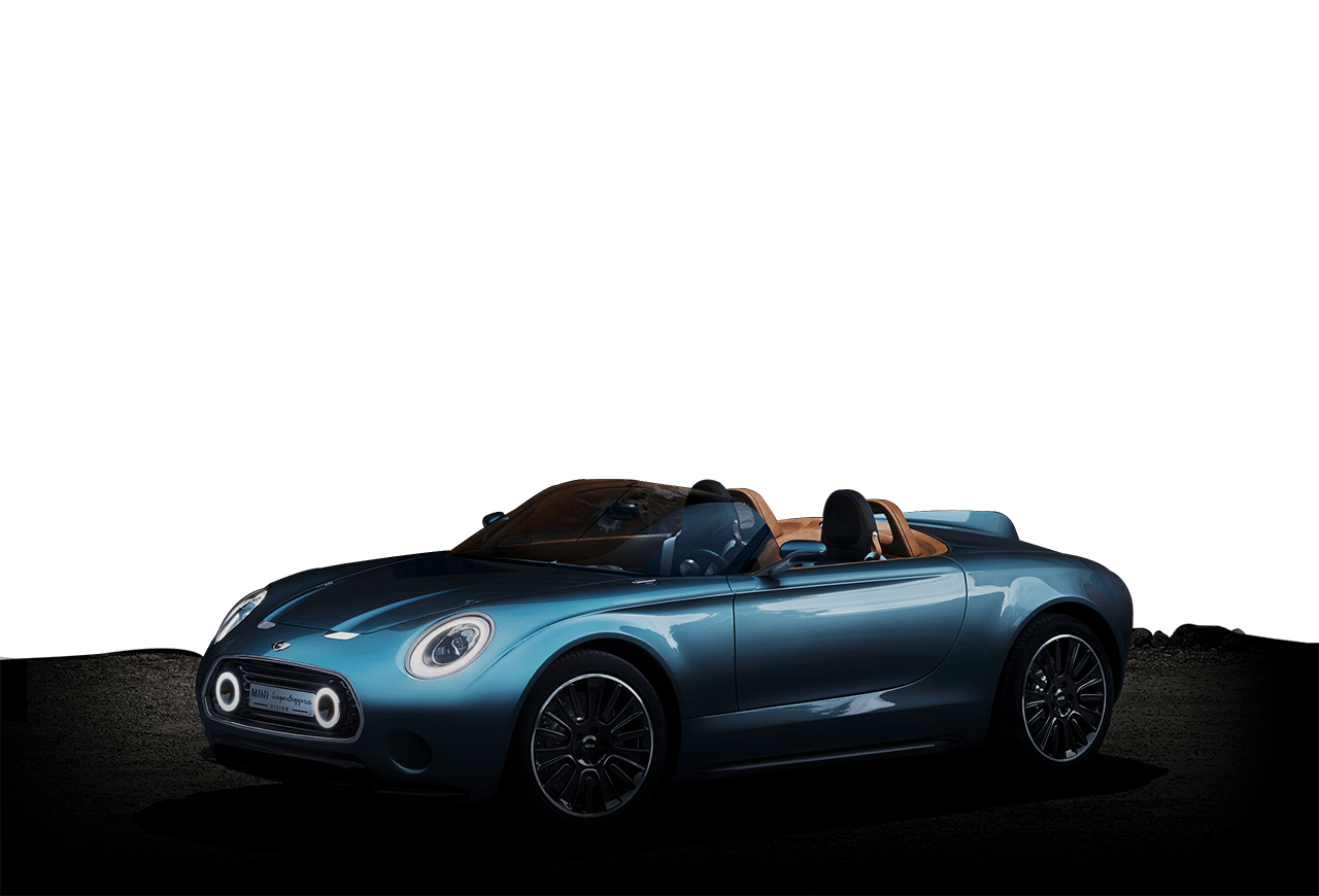 Perspectivă din lateral a MINI Superleggera Vision Perspectivă din lateral a MINI Superleggera Vision